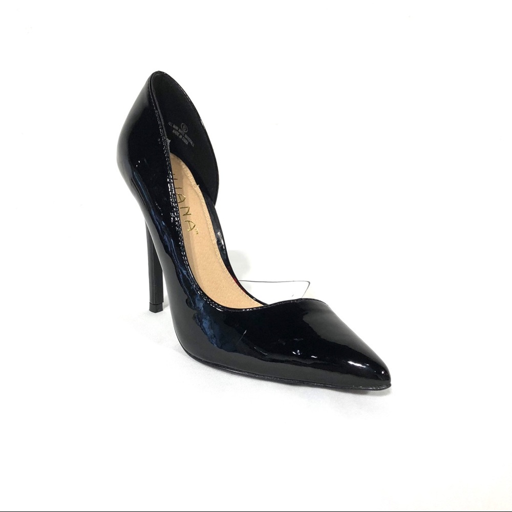 Liliana Black Clear Classic Pumps High Heels - Picture 2 of 5